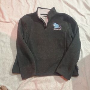 Disney Black Zip-Up Sweater with Eeyore Embroidery